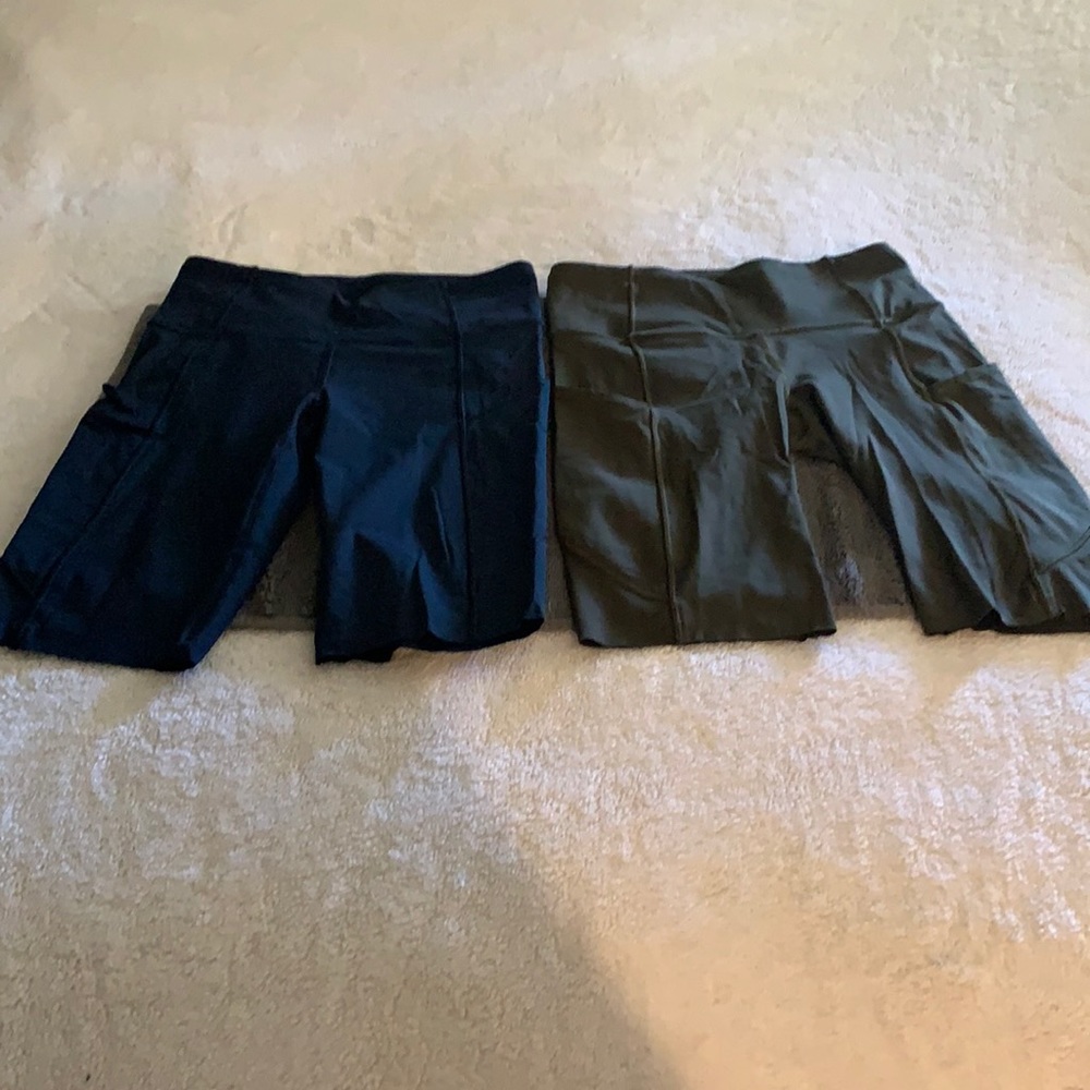 Lululemon Invigorate 8 inch shorts with side pockets and inside waist synch.